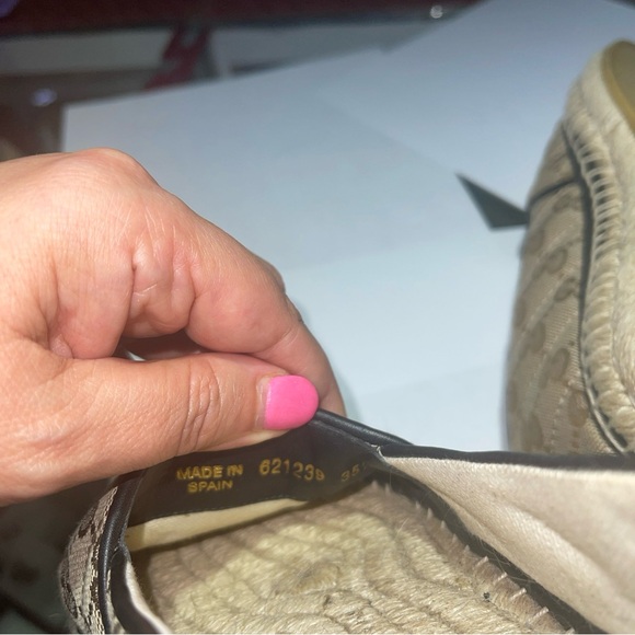 WOMEN'S GG MATELASSÉ CANVAS ESPADRILLE Size 35.5 - Picture 14 of 15